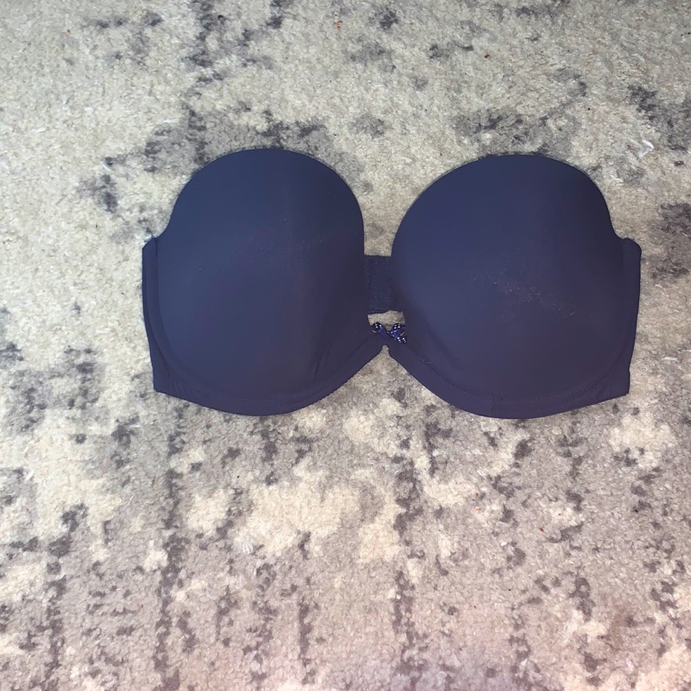 Gilly Hicks Navy Push Em Up Strapless Bra Sz 34D